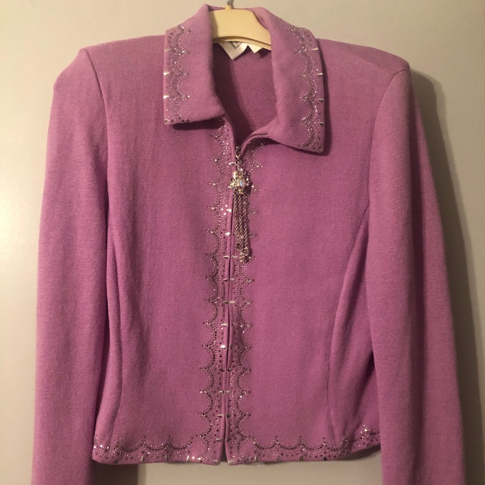 St. John light purple sparkle blazer